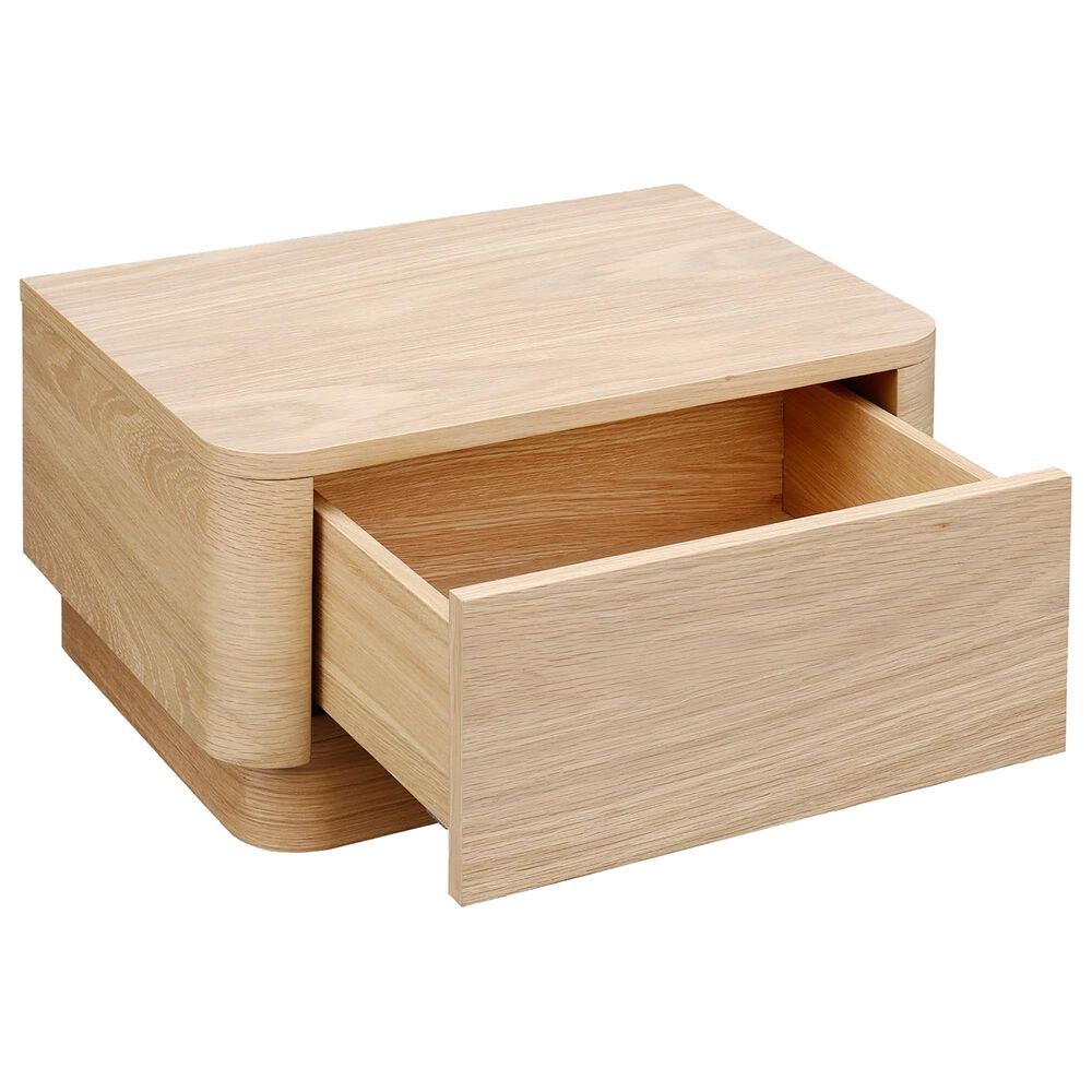 Moe&#39;s Home Collection Round Off 1-Drawer Nightstand in Natural Oak, , large
