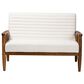 Baxton Studio Stratton Stationary Loveseat in Cream, , large