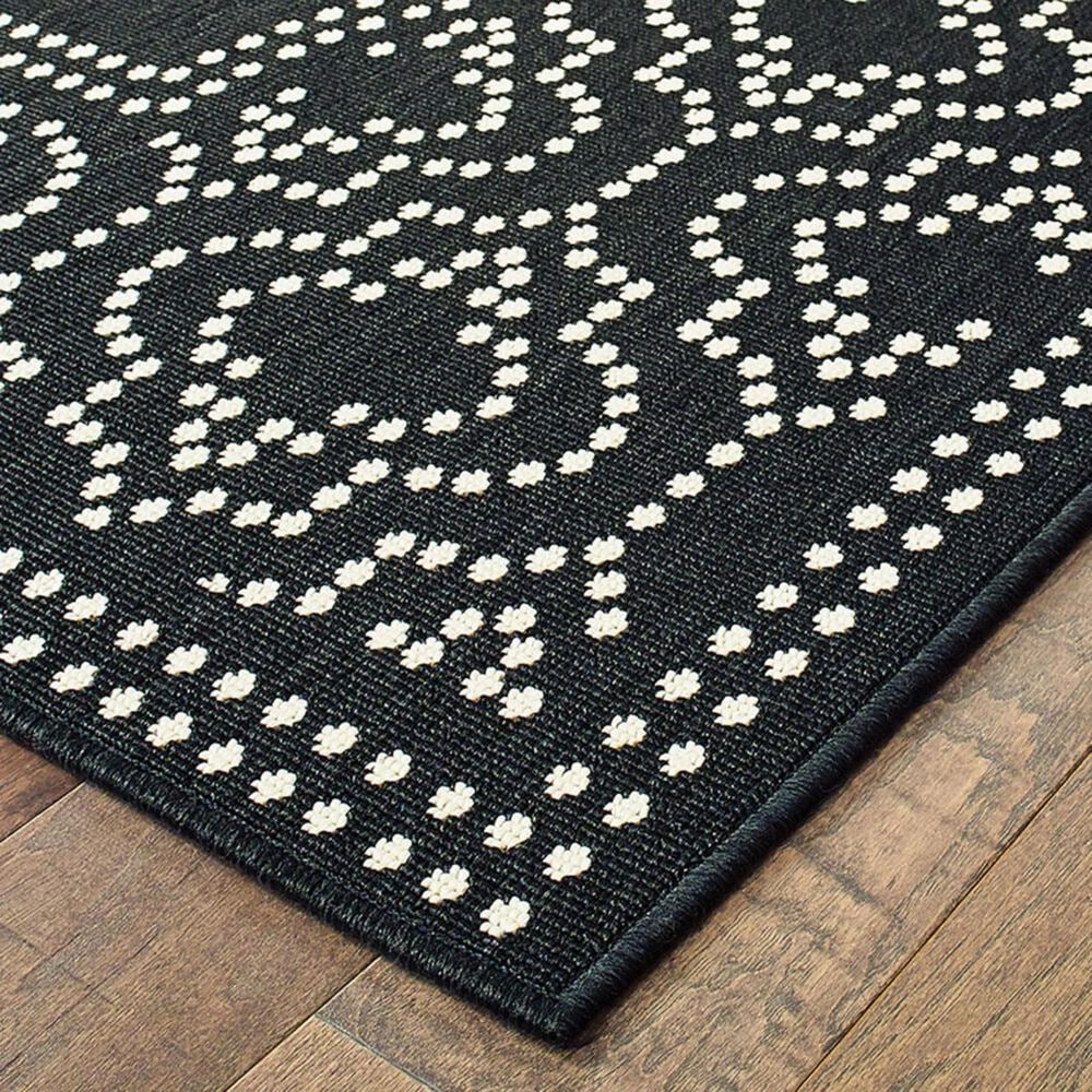 Oriental Weavers Marina 1247K 5&#39;3&quot; x 7&#39;6&quot; Black and Ivory Area Rug, , large