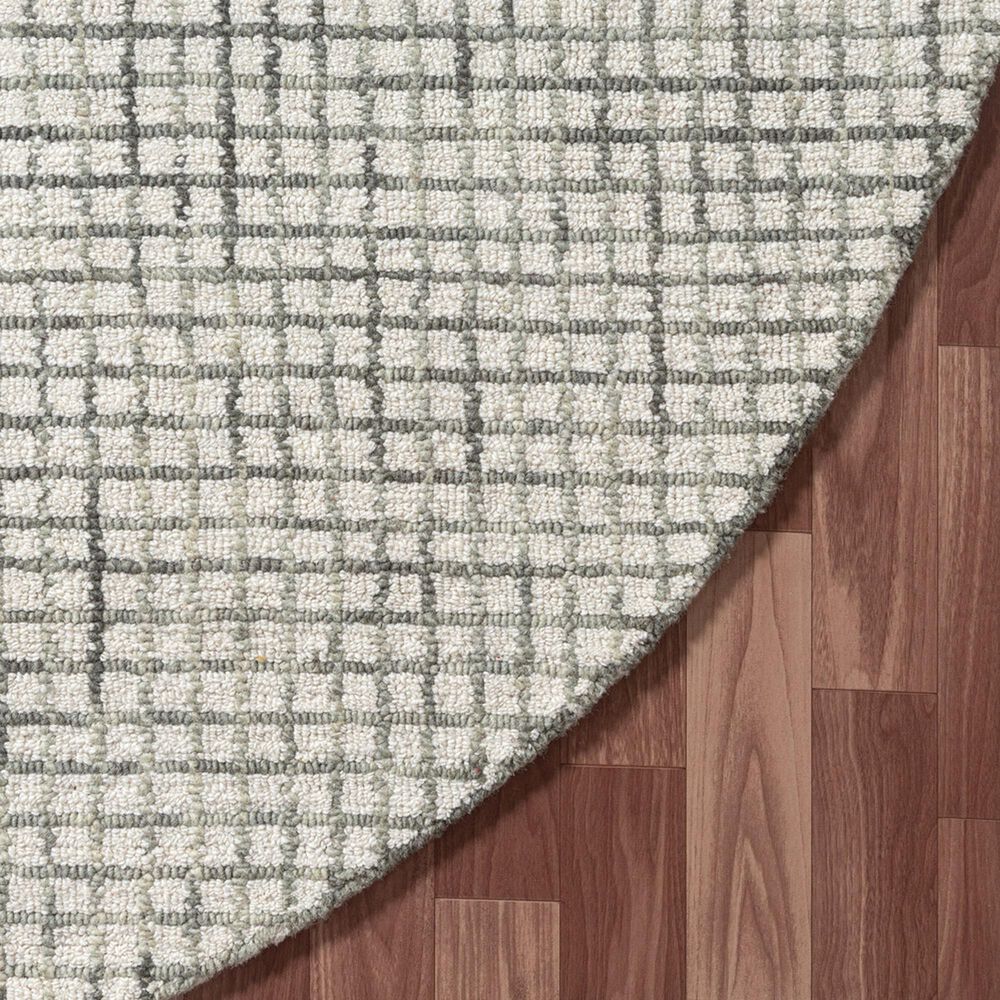 L&amp;R Resources Criss Cross Silver and Ivory 6&#39; Round Area Rug, , large