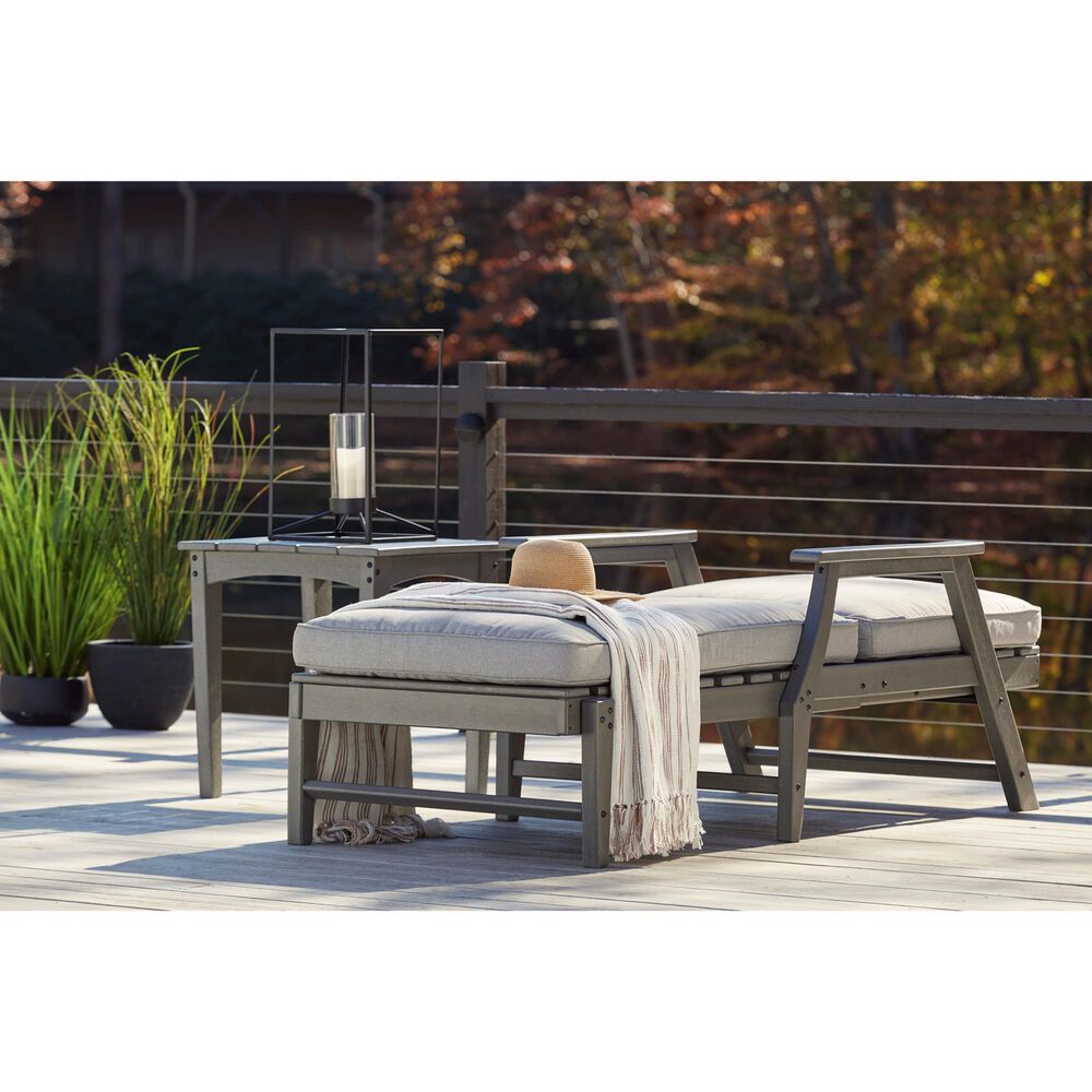 Ashley Visola Chaise Lounge with Cushion in Gray, , large