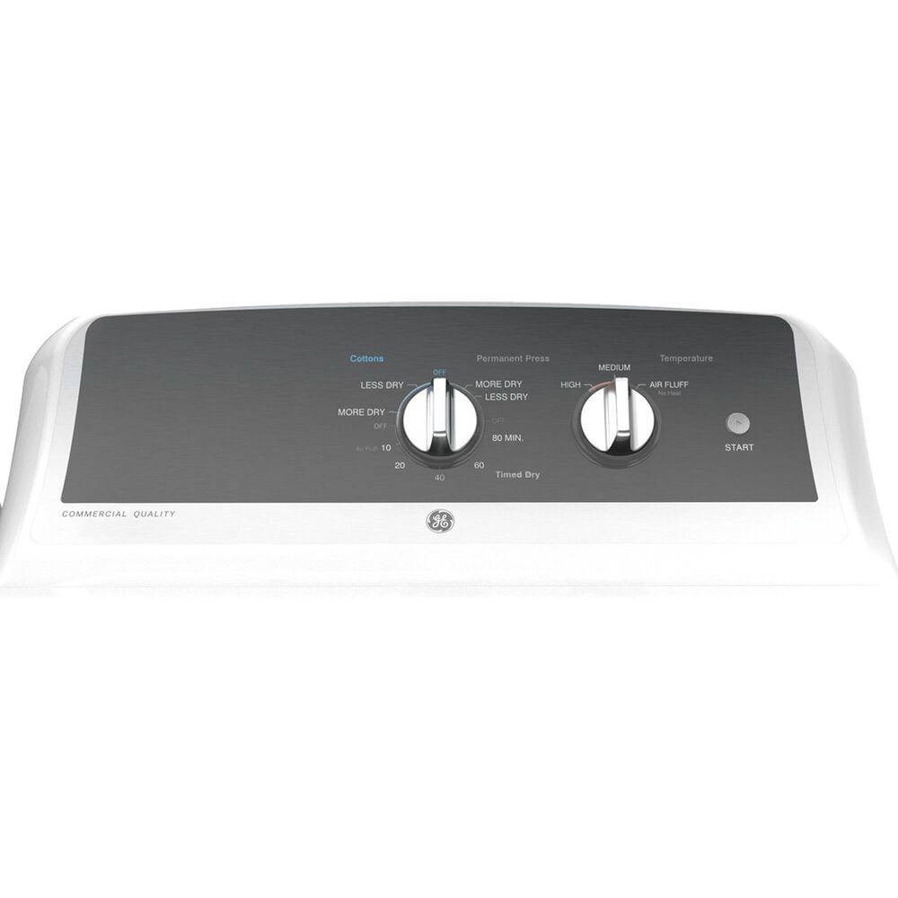 GE Appliances 6.2 Cu. Ft. Gas Dryer in White and Stainless Steel, , large