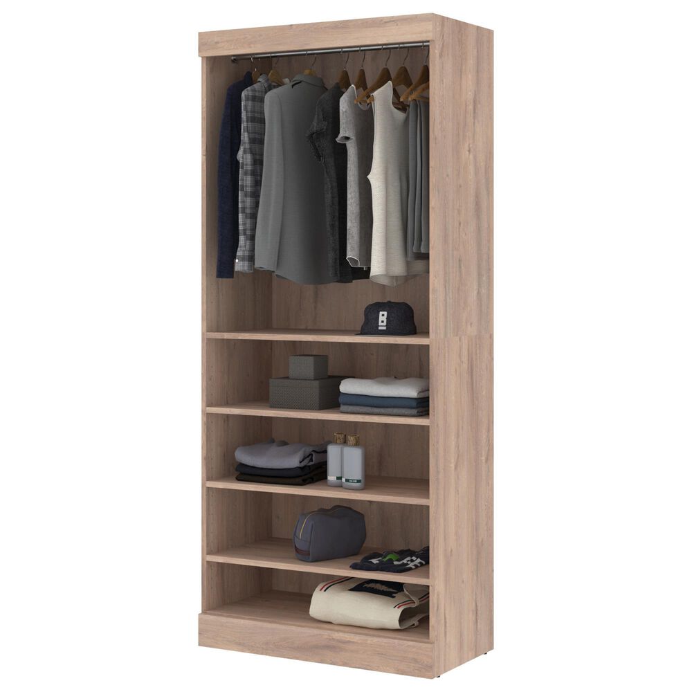 Bestar Pur Closet Organizer with 3-Drawer in Rustic Brown, , large