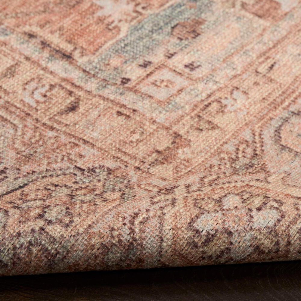 Nourison Vintage Washables Coral and Mint 7'10" x 9'10" Area Rug, , large