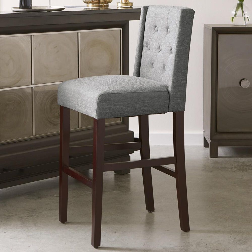 Accentric Approach Accentric Accents Wing Back Barstool in Grey, , large