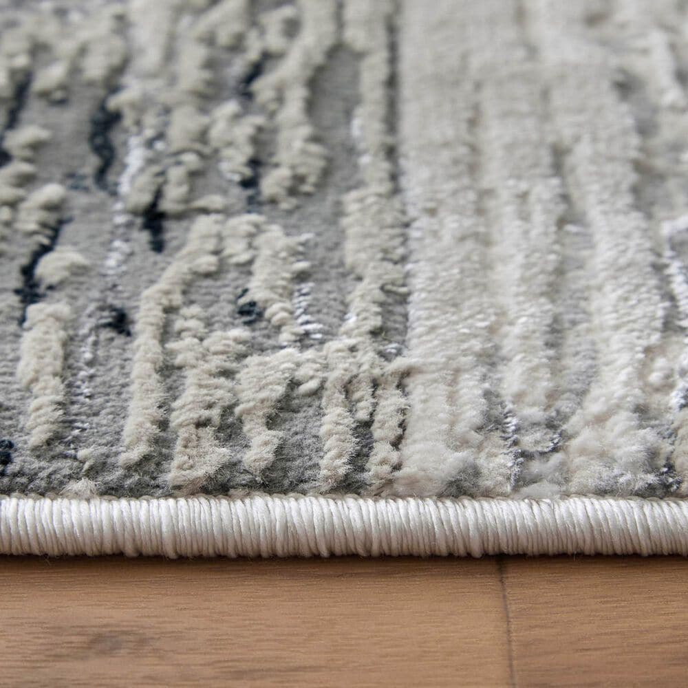 Feizy Micah Silver and Black 3&#39;11&quot; x 6&#39; Area Rug, , large
