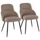 Lumisource York Side Chair with Brown Upholstered in Black (Set of 2), , large