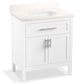 Kohler Hadron 30" Single Bathroom Vanity in White with 3 cm Bianco Bella Quartz Top and Oval Sink, , large