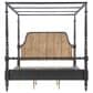 Legacy Classic Vintage Market Queen Canopy Bed in Barnwood Oak and Kettle Black, , large