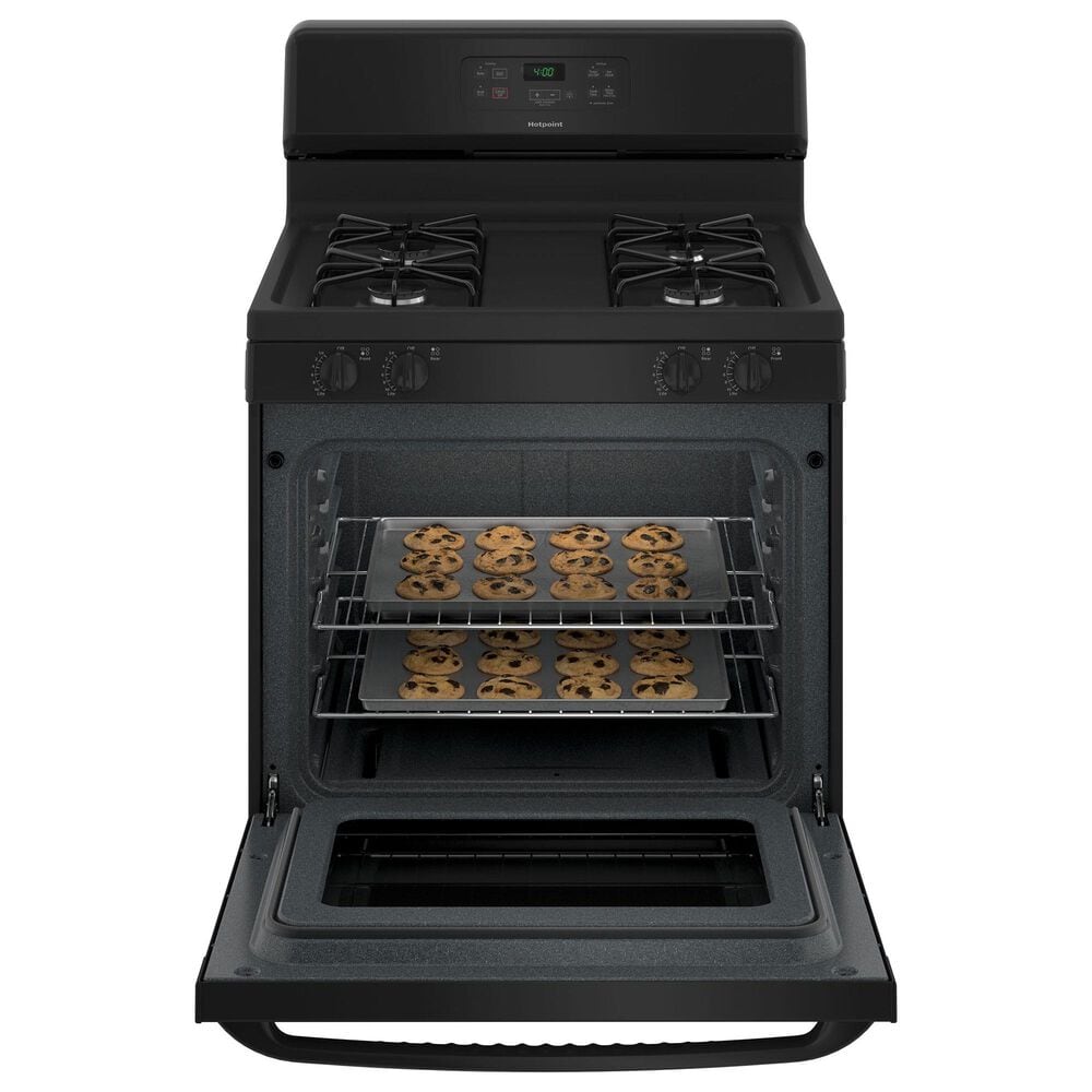 Hotpoint 4.8 Cu. Ft. Freestanding Gas Range with Sealed Burners in Black, , large