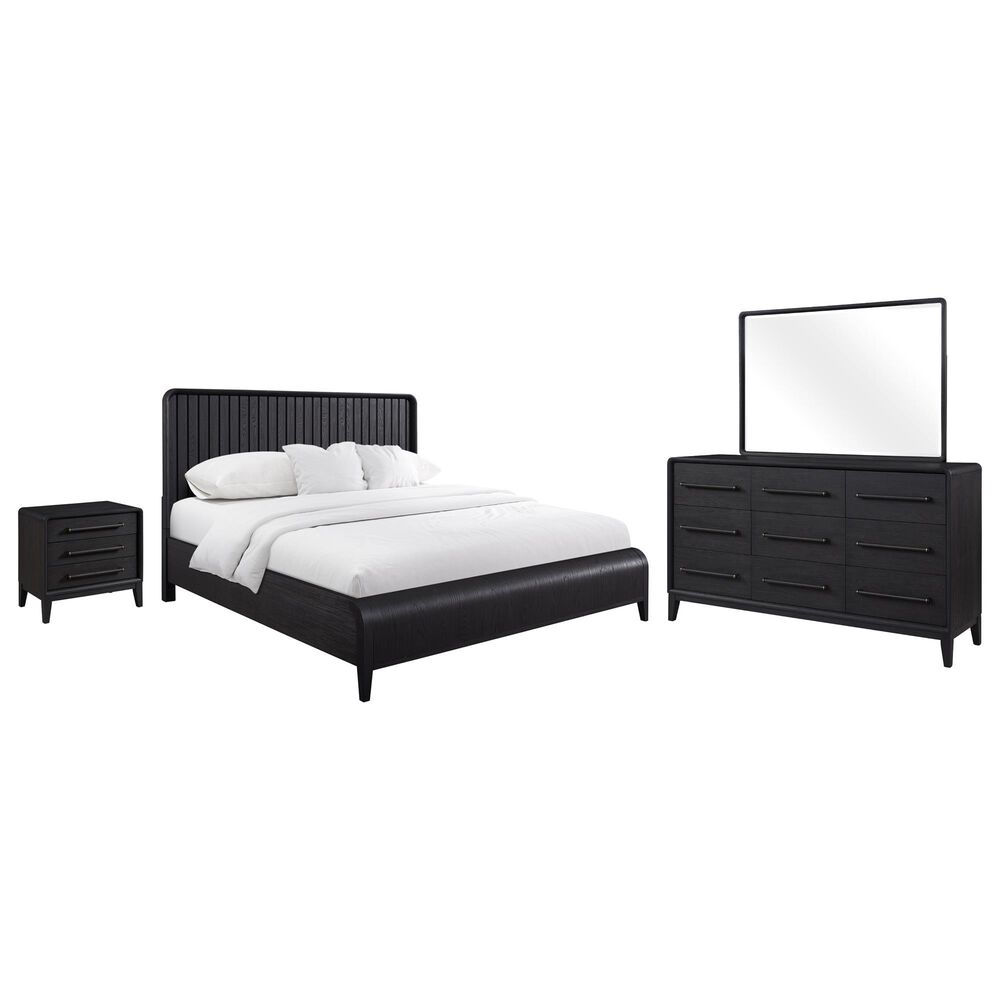 Sterling Timber Elure 4 Piece King Waterfall Panel Bedroom Set in Peppercorn, , large
