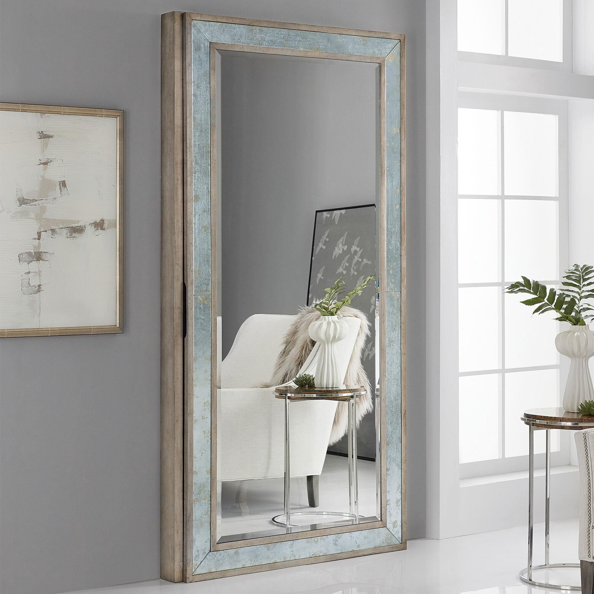 Large floor mirror cheap with jewelry storage