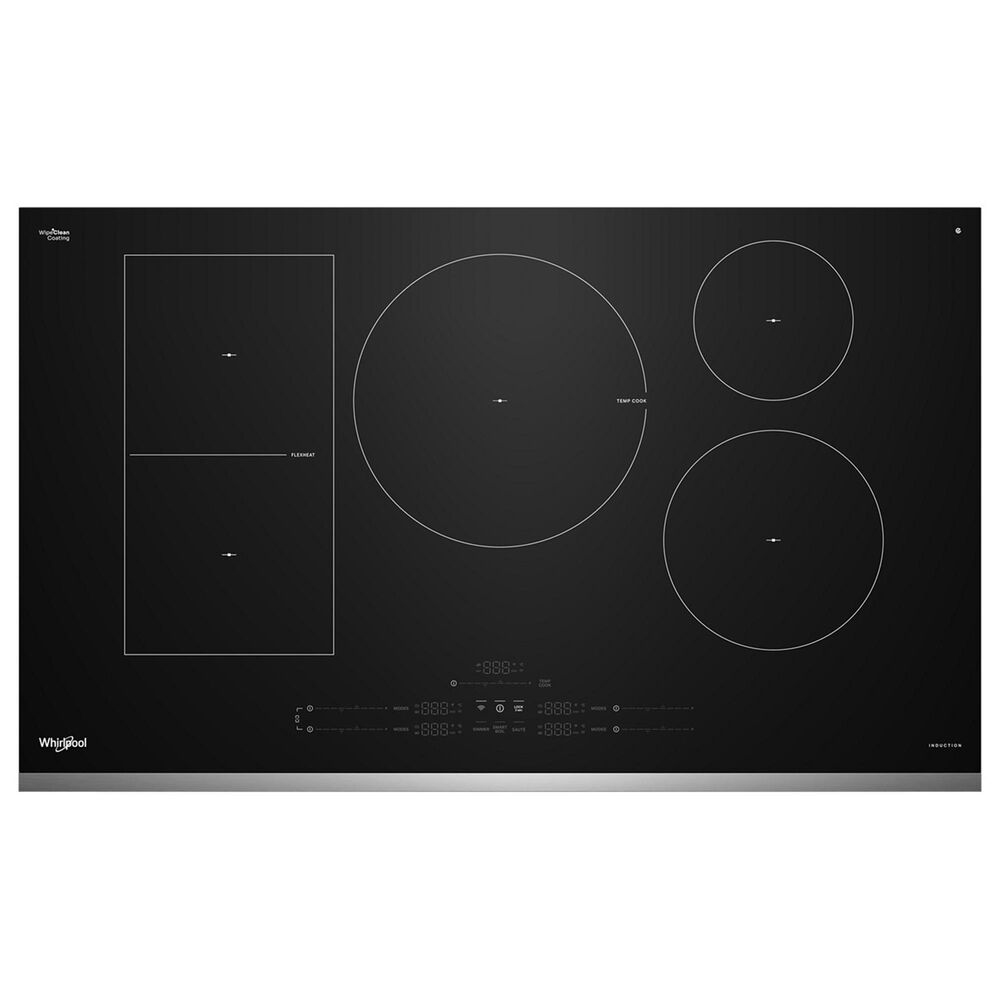 Whirlpool 36" Intelligent Induction Cooktop with Temp Cook Technology and WipeClean Coating in Black and Stainless Steel, , large