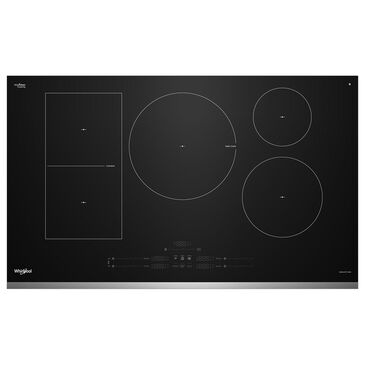 Whirlpool 36" Intelligent Induction Cooktop with Temp Cook Technology and WipeClean Coating in Black and Stainless Steel, , large