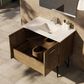 Lexora Home Lancy 36" Single Bathroom Vanity in Rustic Acacia with 2 cm White Cultured Marble Top and Rectangular Sink, , large