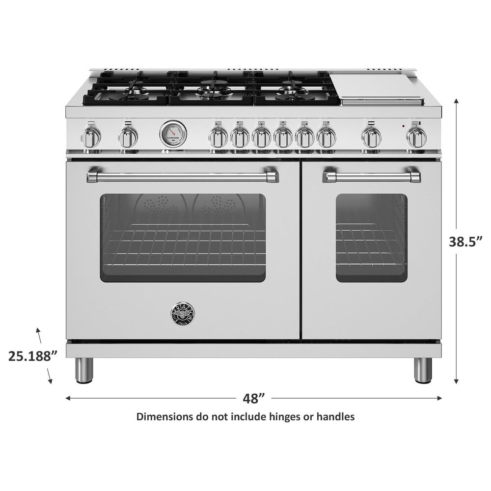 Bertazzoni Master 4.7 Cu.Ft. Gas Range with Aluminum Burners in Stainless Steel, , large
