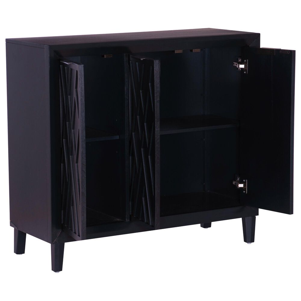 Linon Home Decor Miles 3-Door Accent Cabinet in Midnight Blue, , large