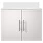 Lexora Home Geneva 24" Single Bathroom Vanity in Glossy White with 2 cm White Quartz Top and Rectangular Sink, , large