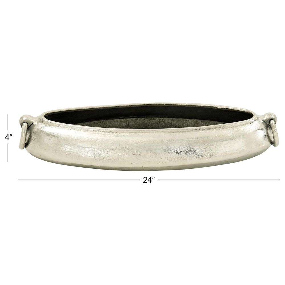 Maple and Jade Aluminum Decorative Bowl in Silver, , large