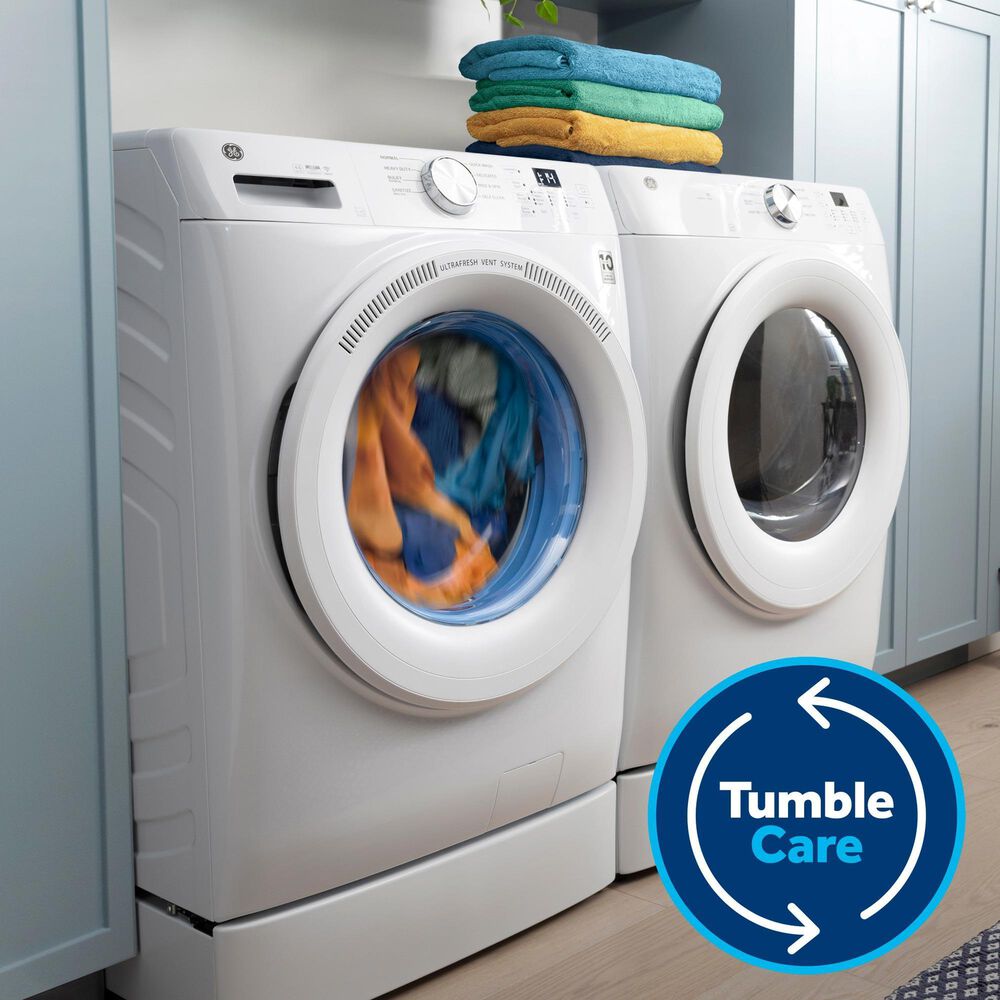 GE Appliances 4.6 Cu. Ft. Smart Front Load Washer with UltraFresh Vent System in White, , large