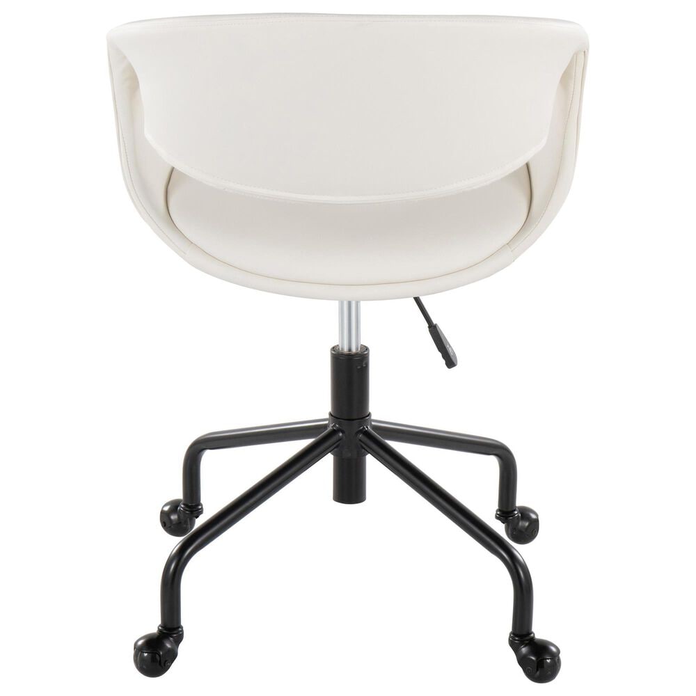 Lumisource Curvo Task Chair with White Cushion in Black, , large