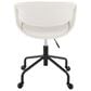 Lumisource Curvo Task Chair with White Cushion in Black, , large
