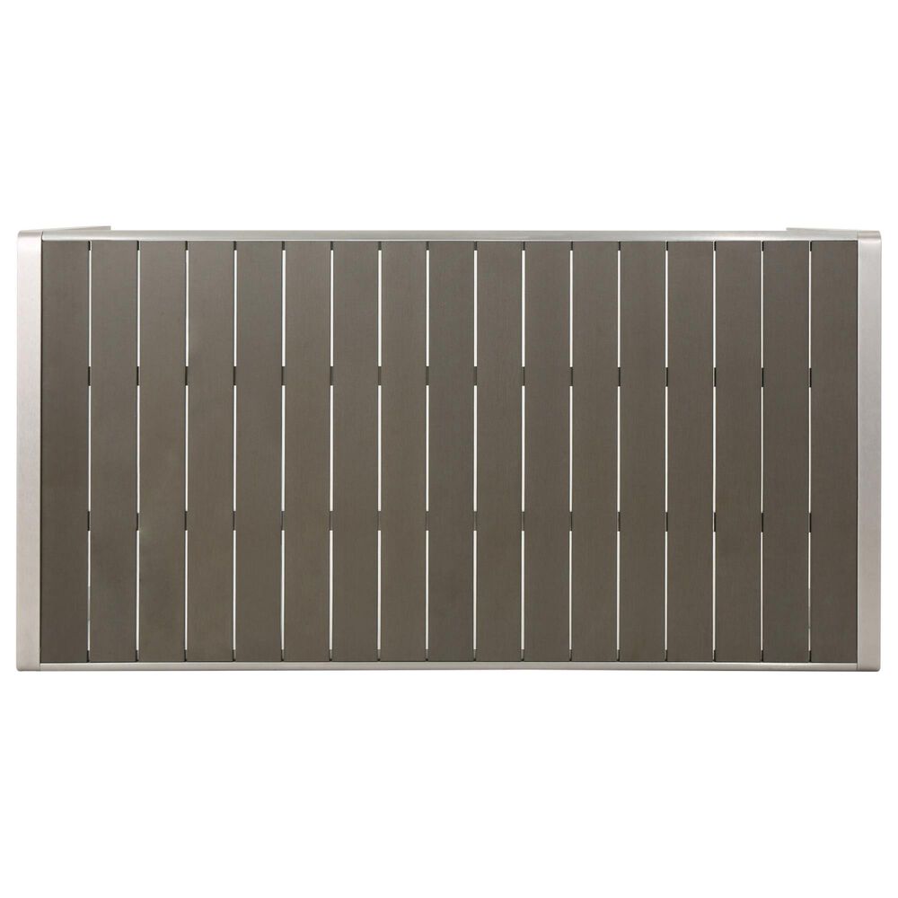 Hearth and Haven Coral Outdoor Aluminum Dining Table with Faux Wood Top in Gray, , large
