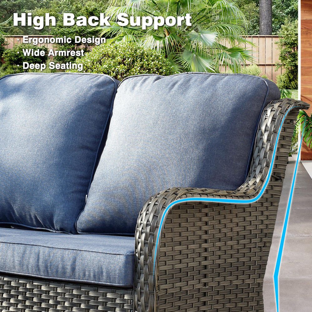 HOMLUX 7-Piece Patio Set in Denim Blue, , large