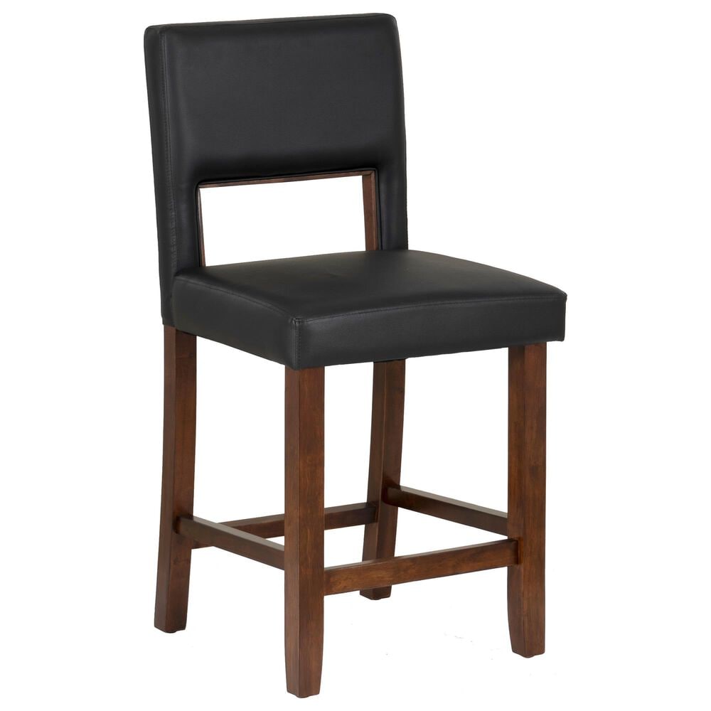 Linon Home Decor Vega Counter Stool with Black Cushion in Espresso, , large
