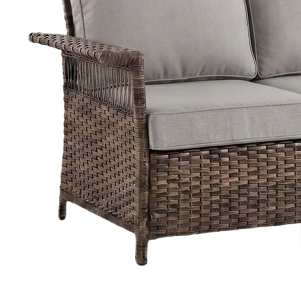 Sunwell Garden 5-Piece Patio Conversation Set with Stationary Chairs in Gray, , large