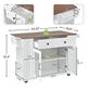 HOMLUX 54" Mobile Kitchen Island with Glass Door Storage in Walnut and White, , large