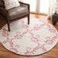 Safavieh Micro-Loop 5" Round Pink and Beige Area Rug, , large