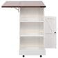 HOMLUX 53" Kitchen Island with Two Tempered Glass Cabinet Door in White, , large