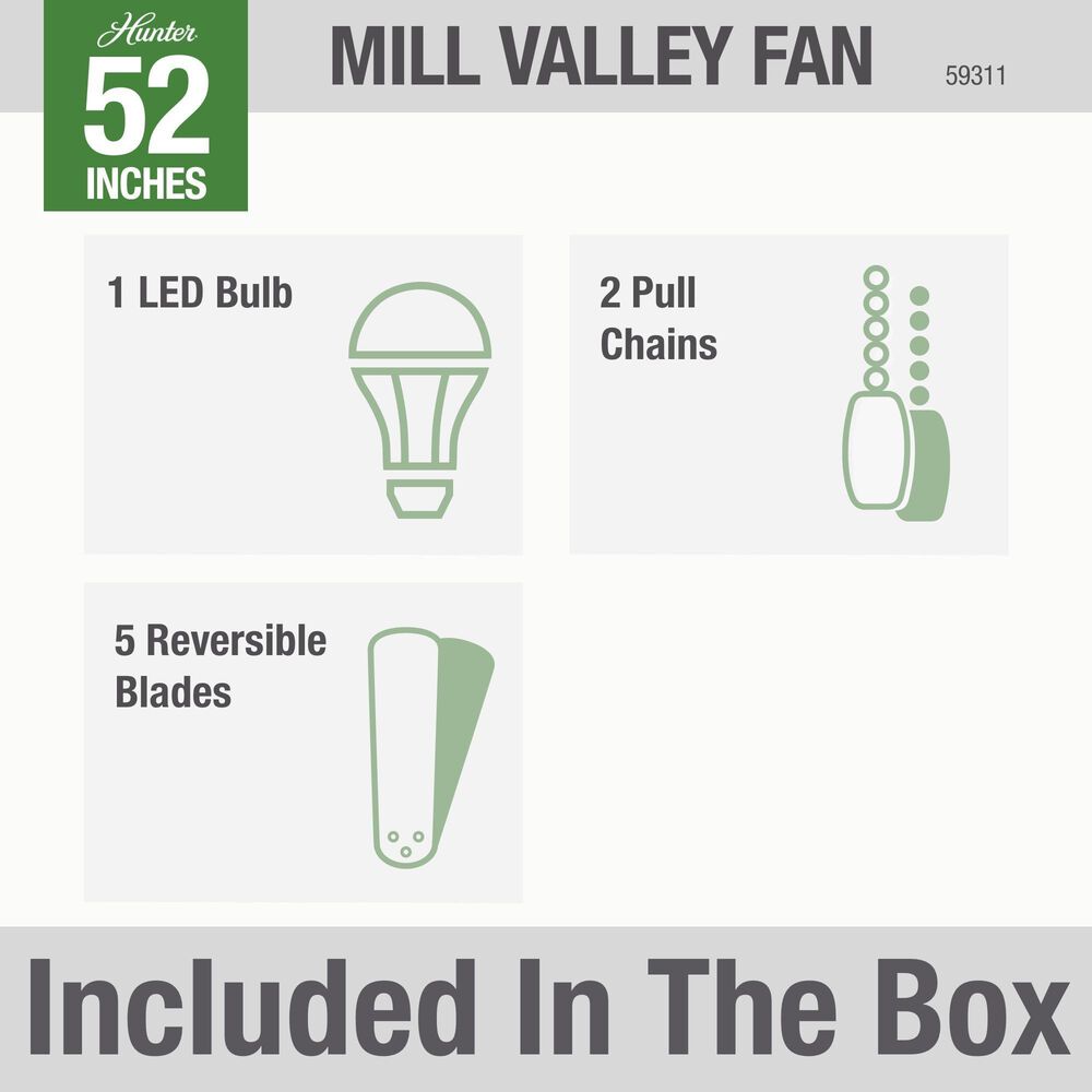 Hunter Mill Valley Low Profile 52&quot; Outdoor Ceiling Fan with Light in Barn Red, , large