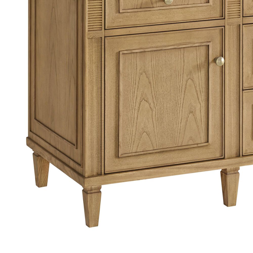 James Martin Vanities Lorelai 60" Double Bathroom Vanity in Light Natural Oak with 3 cm Eternal Jasmine Pearl Silestone Top, Rectangular Sinks and FreePower Wireless Charger, , large