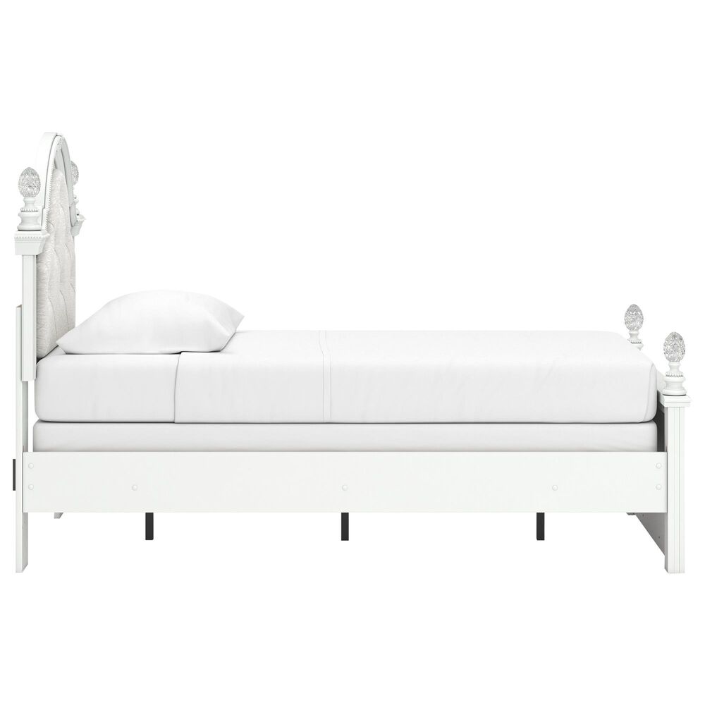 Ashley Kozlani Twin Upholstered Panel Bed in Matte White, , large