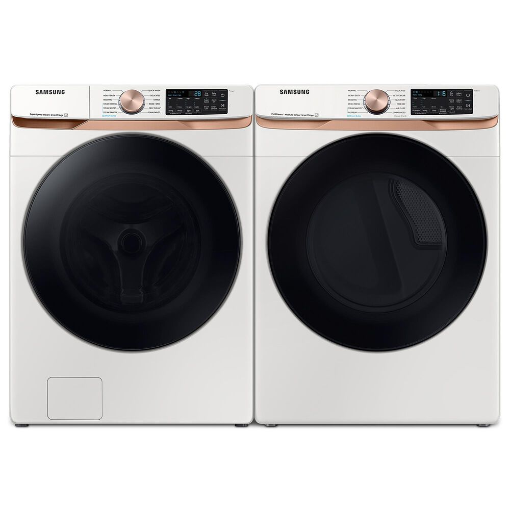 Samsung 5.0 Cu. Ft. Front Load Washer and 7.5 Cu. Ft. Gas Dryer Laundry Pair in Ivory, , large