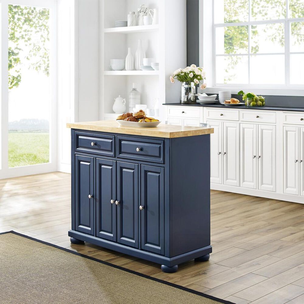 Crosley Furniture Madison Kitchen Cart in Navy, , large