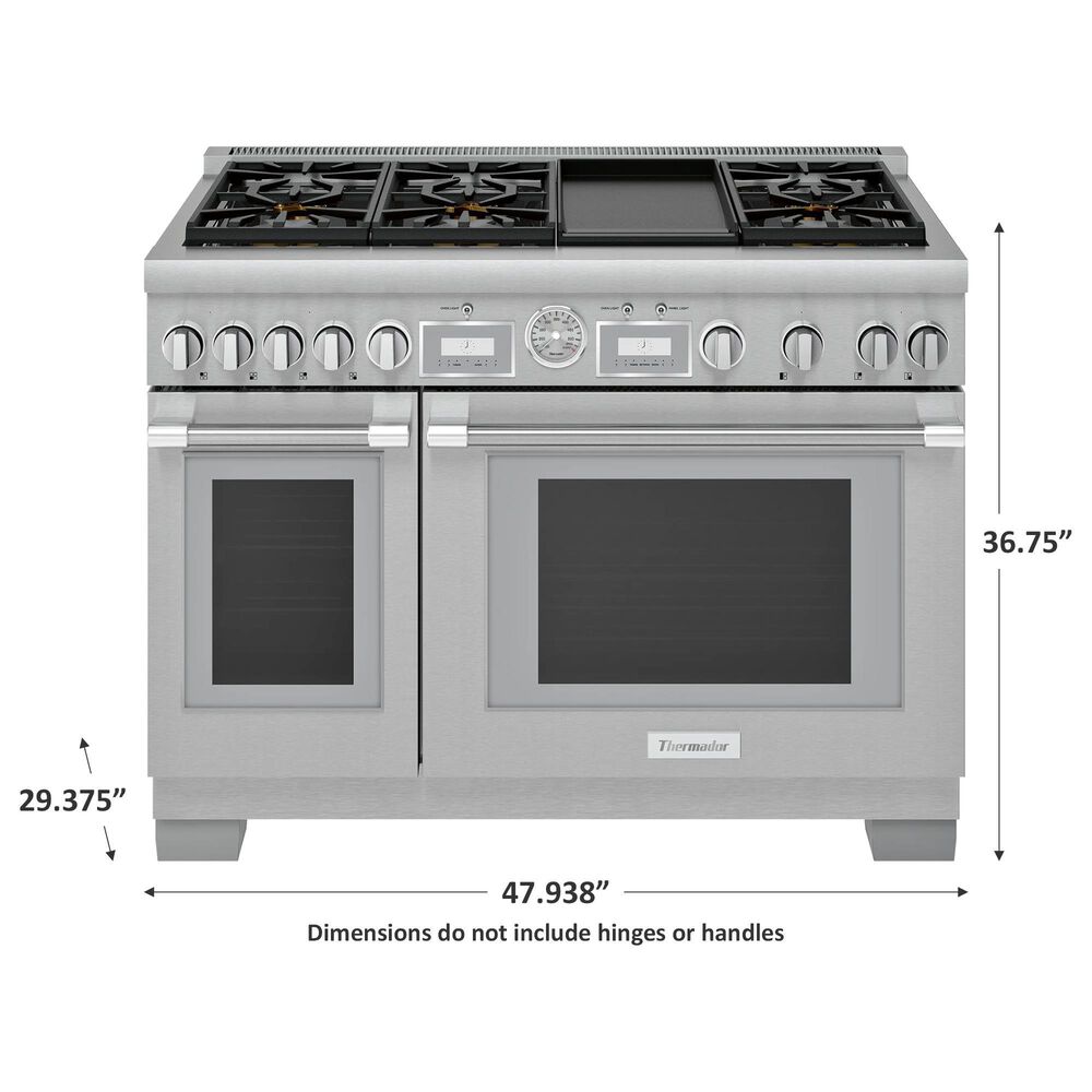 Thermador 48&quot; Pro Grand Dual Fuel Range with 6 Burners in Stainless Steel, , large