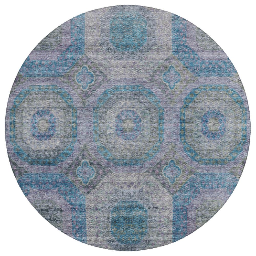 Dalyn Rug Company Karaj KJ6 8" Round Blue Indoor/Outdoor Area Rug, , large