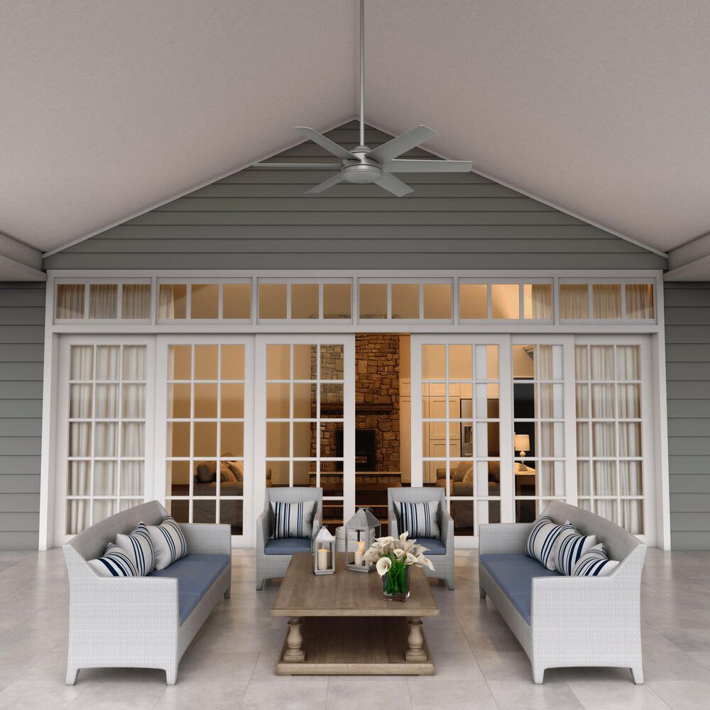 Hunter Jetty 52&quot; Outdoor Ceiling Fan in Matte Silver, , large