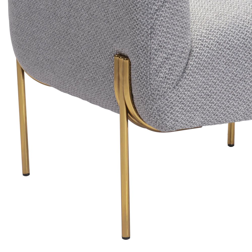 Zuo Modern Micaela Arm Chair in Gray and Gold, , large