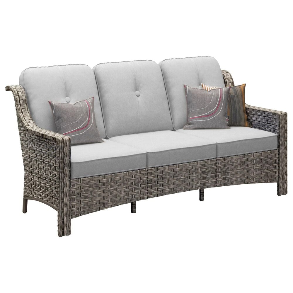 HOMLUX 5-Piece Patio Conversation Set with Two Ottomans in Light Gray, , large