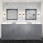Lexora Home Dukes 84" Double Bathroom Vanity in Dark Grey with 2 cm White Cultured Marble Top and Rectangular Sinks, , large
