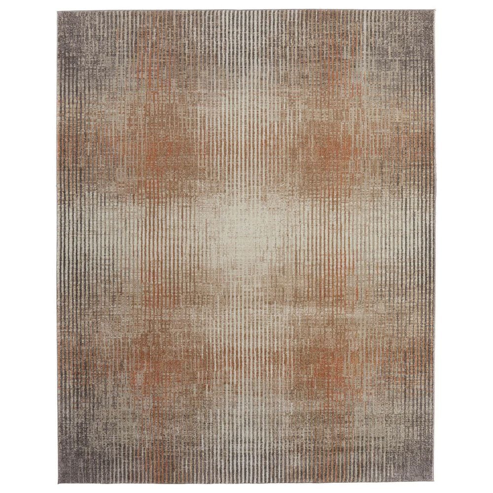 Feizy Eden Coral and Ivory 5" x 7"6" Area Rug, , large