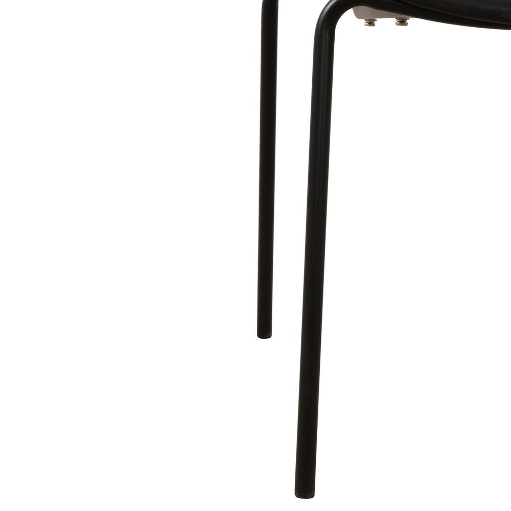 Hearth and Haven Patio Stackable Dining Chair with Breathable Design in Black &#40;Set of 2&#41;, , large