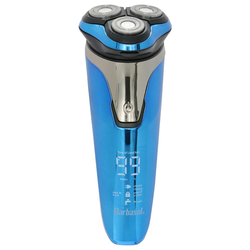 Barbosal Wet Rotary Shaver with LCD Display in Black and Blue, , large