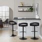LumiSource Grotto Adjustable Bar Stool with Black Faux Leather Upholstery in Black (Set of 2), , large