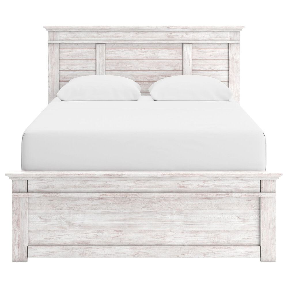 Ashley Makidern 2 Piece Queen Panel Bedroom Set in Whitewash, , large