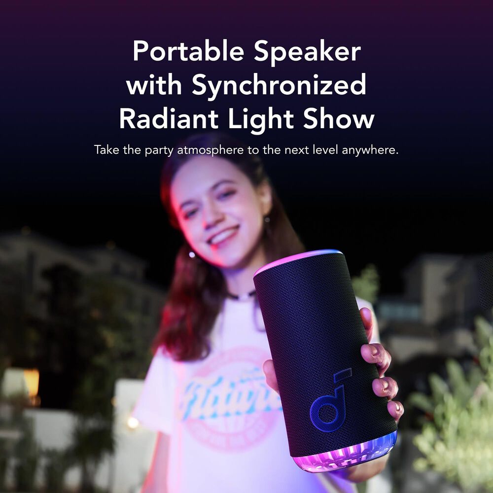 Anker Soundcore Glow Portable Wireless Bluetooth Speaker in Black, , large